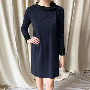 Vintage Sonia Rykiel Navy Long Sleeve Mini Dress, size 36FR (fits US 2)